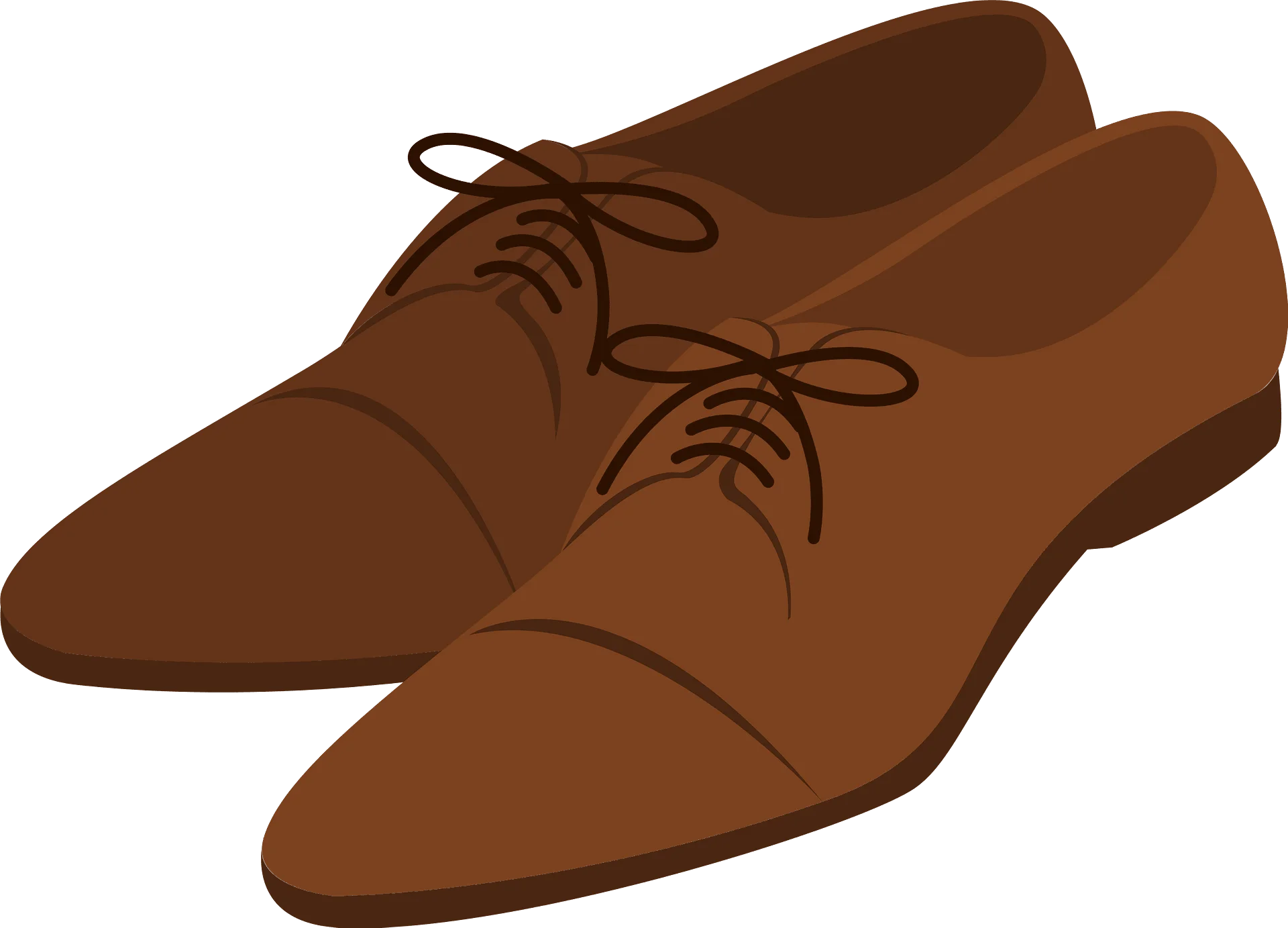Elegant Brown Leather Oxford Dress Shoes Minimalist Clipart Design