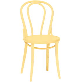 Elegant Pastel Yellow Bentwood Cafe Chair Clipart Illustration Design