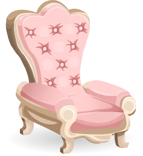 Elegant Pink Tufted Armchair Clipart - Vintage Inspired Soft Upholstered Design