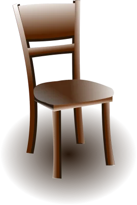 Elegant Wooden Dining Chair Clipart with Minimalist Design and Soft Gradients