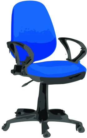 Ergonomic Blue Office Chair Clipart: Professional Workspace Seating Solution