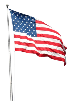 Majestic United States National Flag Clipart Waving Proudly on Metallic Pole