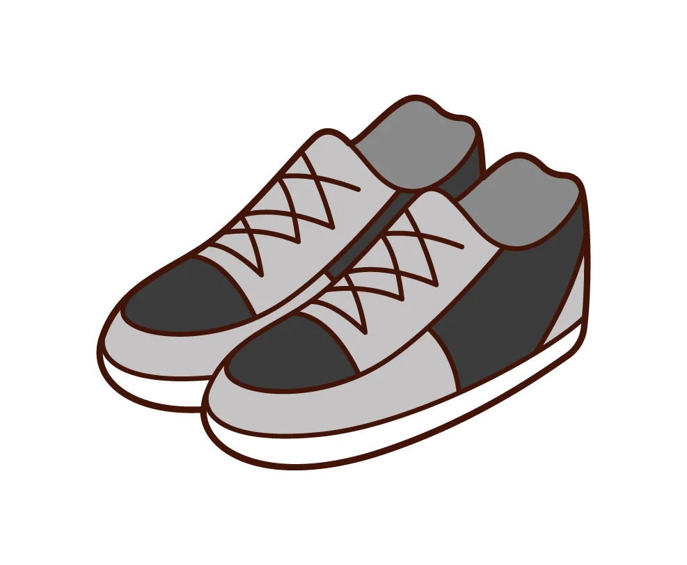 Minimalist Gray and Black Casual Sneakers Clipart Design for Digital Projects