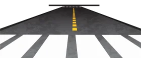Minimalist Highway Perspective Clipart with Center Dividing Line