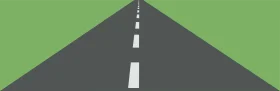 Minimalist Highway Perspective Clipart with Vanishing Point Design