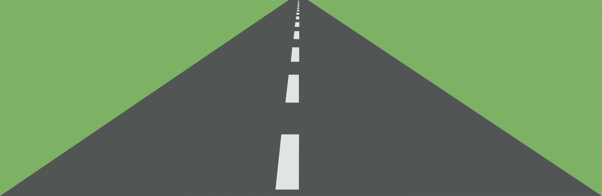 Minimalist Highway Perspective Clipart with Vanishing Point Design