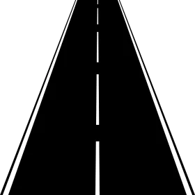Minimalist Highway Road Perspective Clipart with Crisp Lane Markings