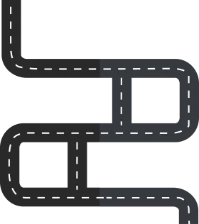 Minimalist Winding Highway Road Network Clipart Design Illustration