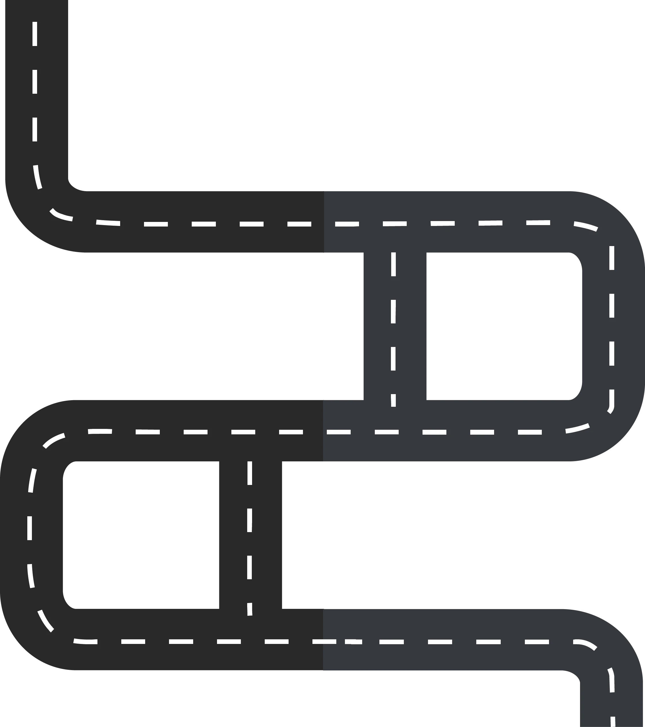 Minimalist Winding Highway Road Network Clipart Design Illustration
