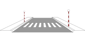 Minimalist Zebra Crossing Clipart with Clear Traffic Intersection Design