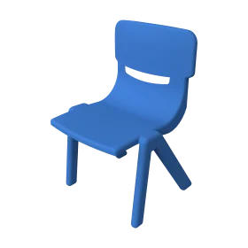 Modern Blue Minimalist Children's Chair Clipart Design Element