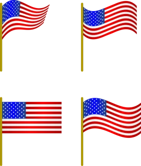Patriotic American Flag Clipart Collection: Stylized Stars and Stripes Designs