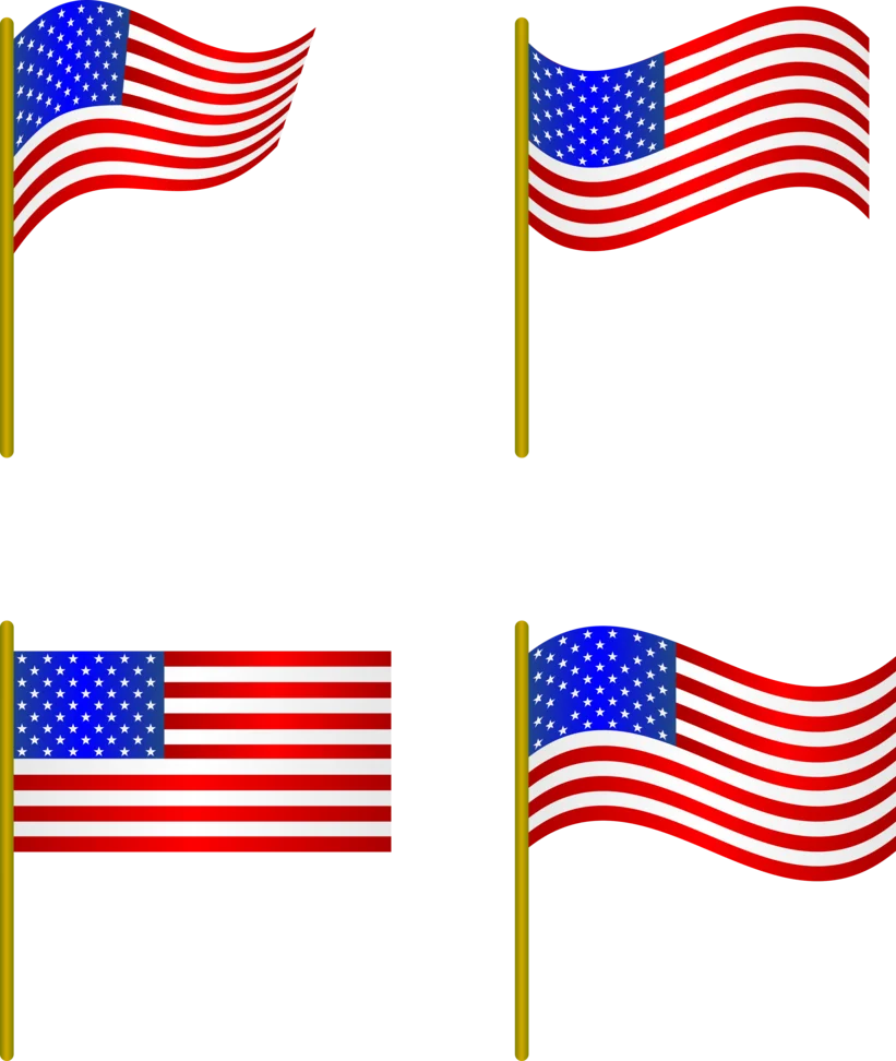 Patriotic American Flag Clipart Collection: Stylized Stars and Stripes Designs