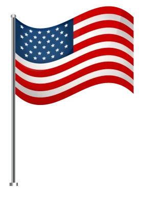 Patriotic American Flag Waving Clipart with Iconic Stars and Stripes Design