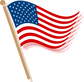 Patriotic American Flag Waving Clipart with Soft Dynamic Motion Design