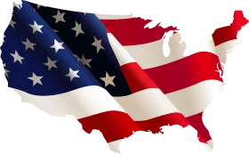 Patriotic United States Map and Flag Clipart Showcasing National Pride and Unity
