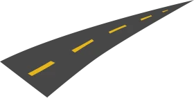 Perspective Highway Road Clipart Showing Vanishing Point and Lane Markings