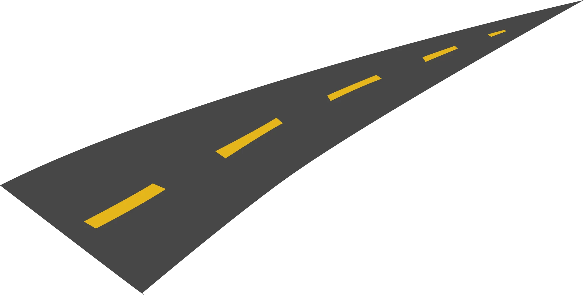 Perspective Highway Road Clipart Showing Vanishing Point and Lane Markings