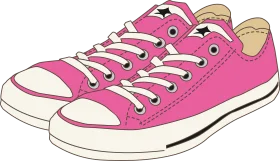Retro Low-Top Pink Converse All Star Sneakers Clipart Design