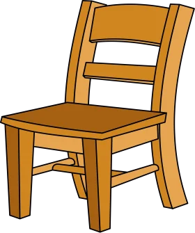 Rustic Wooden Dining Chair Clipart Illustration in Warm Golden Hue