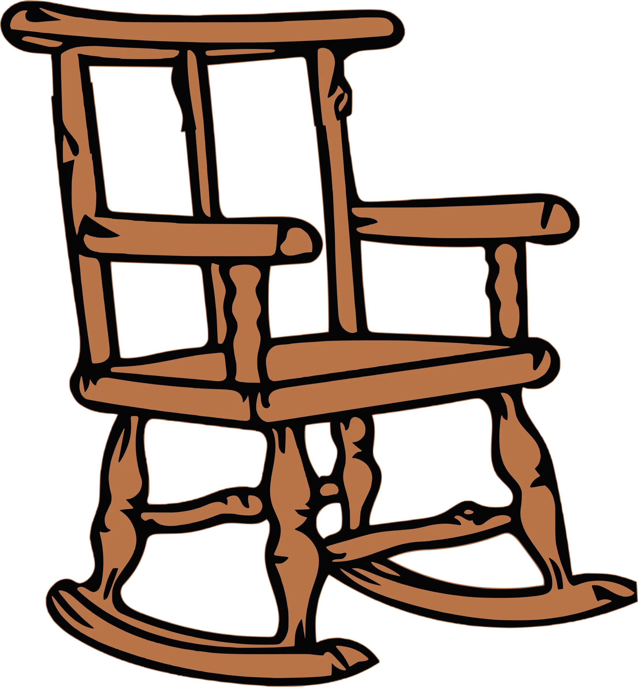 Rustic Wooden Rocking Chair Clipart - Nostalgic Vintage Furniture Illustration