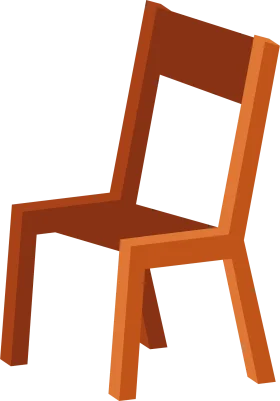 Rustic Wooden Side Chair Clipart with Minimalist Angular Design