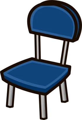 Simple Blue School Chair Clipart Design with Clean Minimalist Style