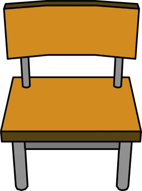 Simple Minimalist Yellow and Gray School Chair Clipart Design