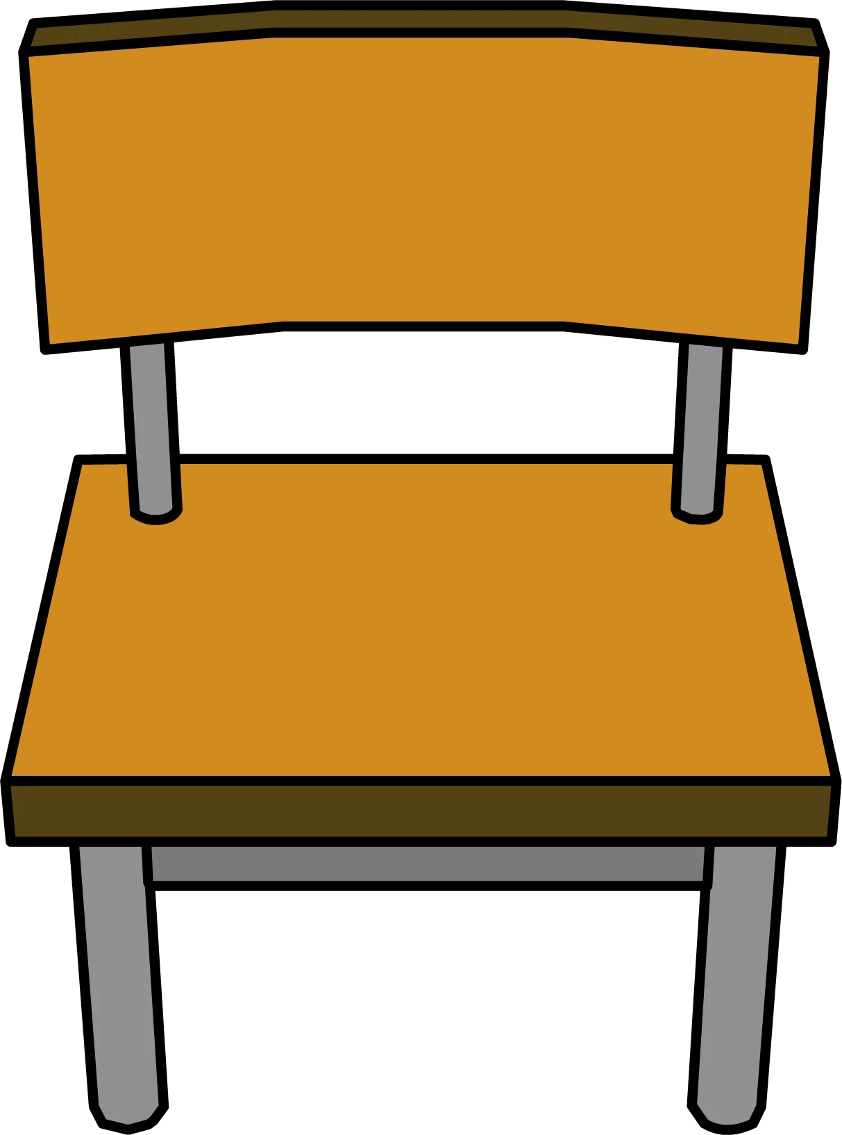 Simple Minimalist Yellow and Gray School Chair Clipart Design