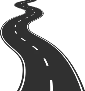 Sinuous Asphalt Journey: A Winding Road Clipart Illustration of Endless Possibilities