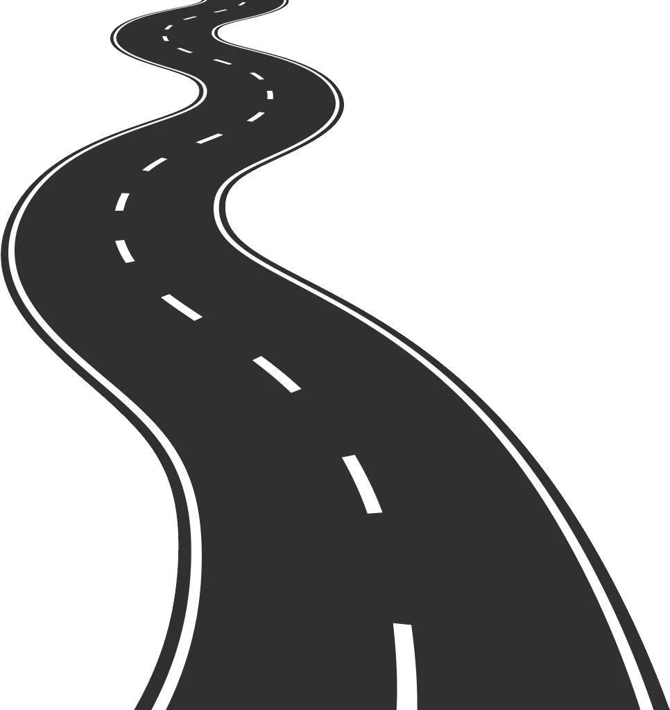 Sinuous Asphalt Journey: A Winding Road Clipart Illustration of Endless Possibilities