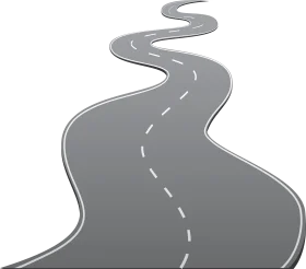 Sinuous Gray Highway Clipart: Winding Road Illustrating Journey and Progression