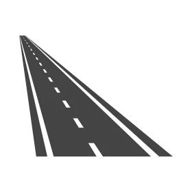 Sleek Perspective Highway Road Clipart Illustration with Vanishing Point