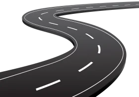 Sleek Winding Highway Clipart: Dynamic Road Design Illustration