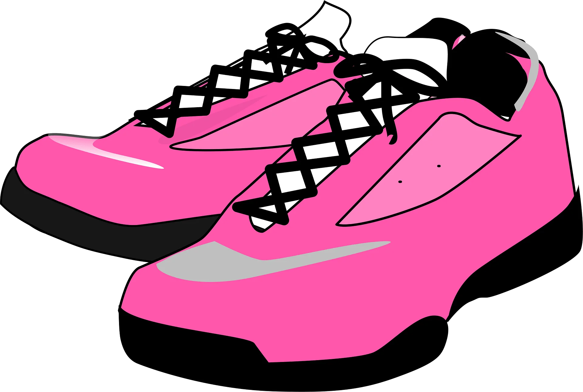Stylish Pink Athletic Sneakers Clipart Design for Sports Enthusiasts