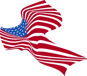 Stylized United States Flag Clipart with Dynamic Waving Design Elements