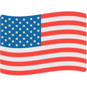 Stylized United States National Flag Clipart with Waving Dynamic Design