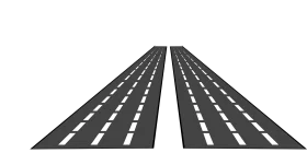 Two-Lane Highway Perspective Clipart with Vanishing Point Design