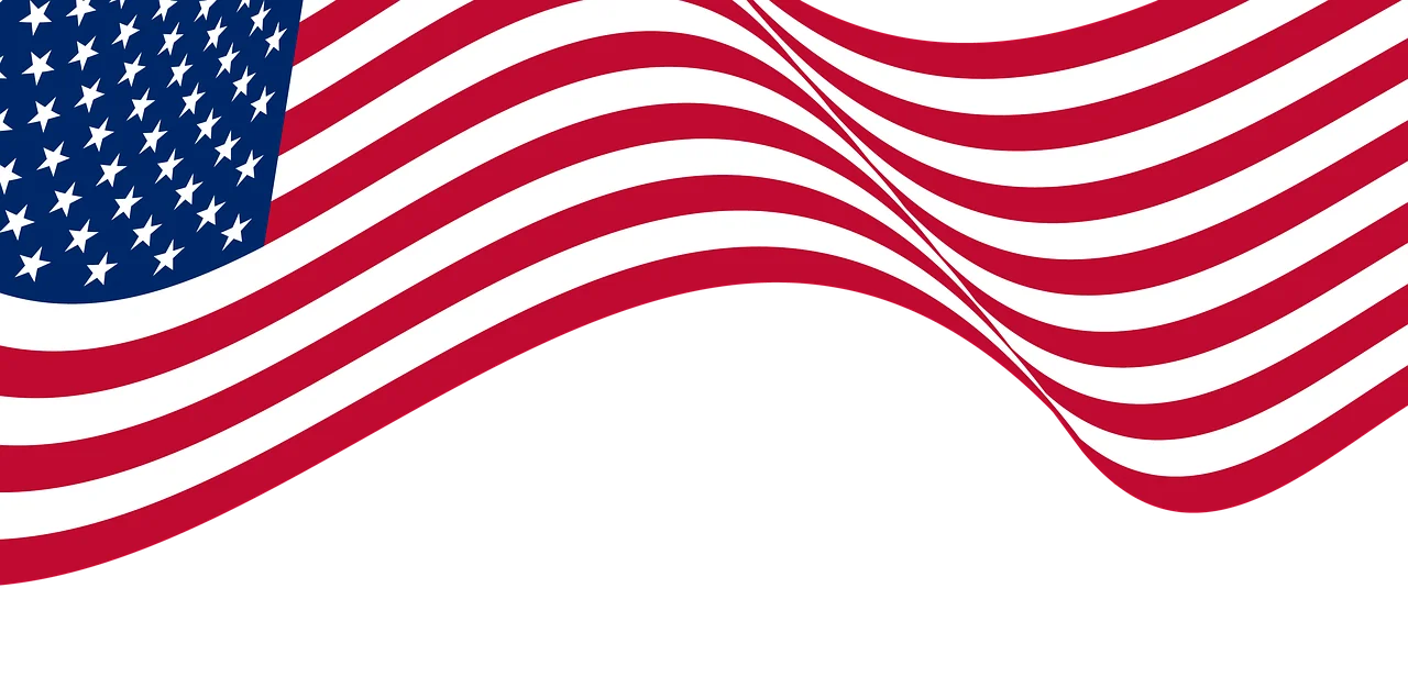 United States of America Waving Flag Clipart - Dynamic Patriotic Banner Design