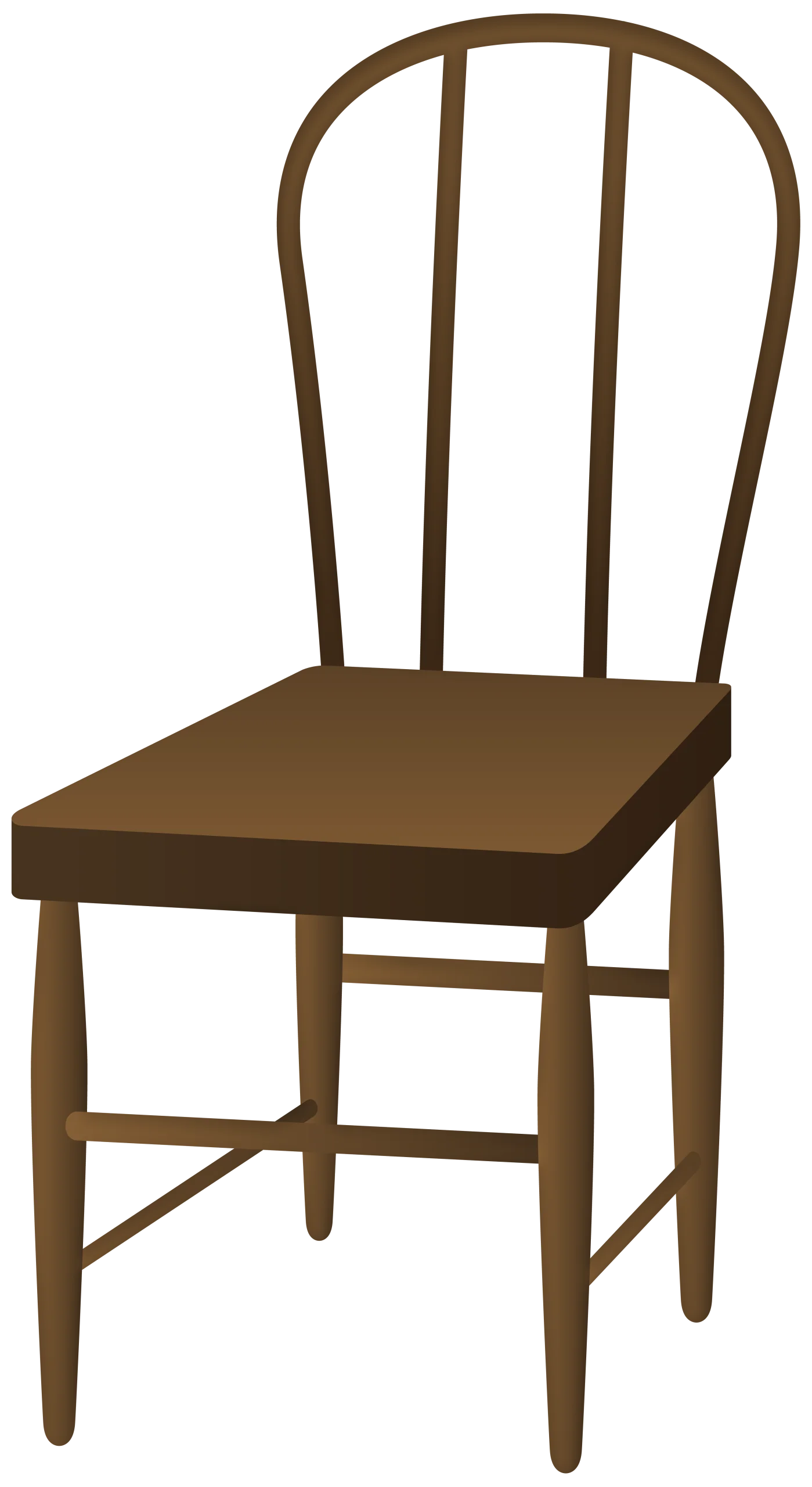 Vintage Wooden Windsor-Style Dining Chair Clipart with Minimalist Design