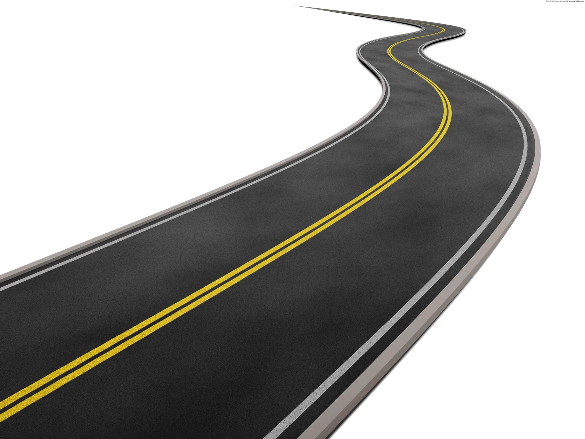Winding Asphalt Highway Clipart Showcasing Smooth Curved Road Design