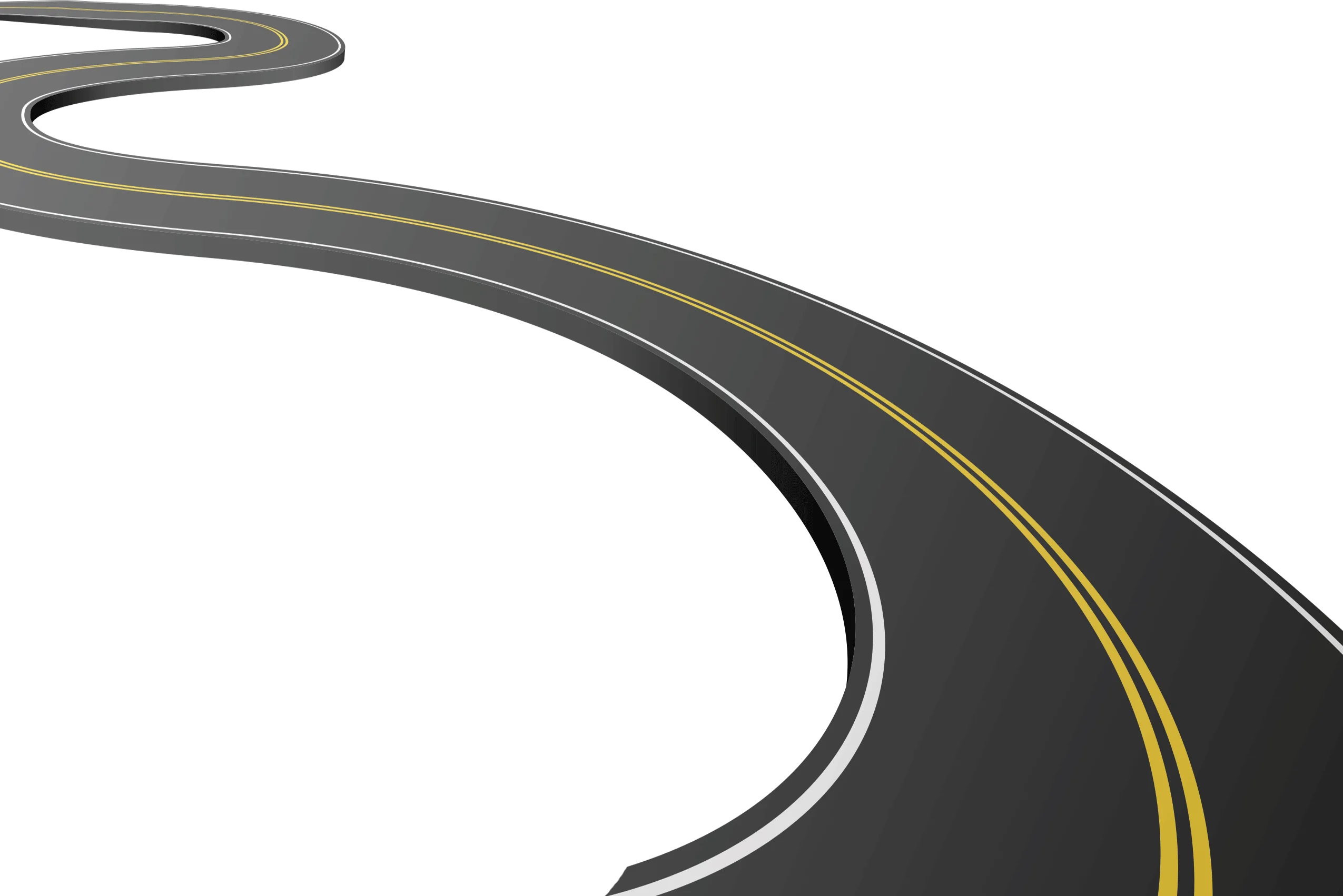 Winding Asphalt Highway Clipart with Smooth Curved Road Design