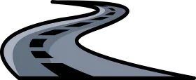 Winding Gray Highway Road Perspective Clipart Illustration Design