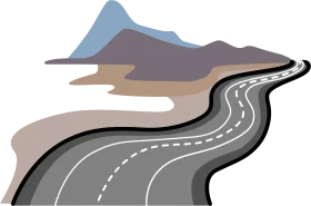 Winding Mountain Road Clipart: A Scenic Journey Through Stylized Landscape
