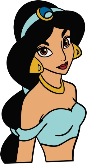 Arabian Princess Cartoon Character Stylized Elegant Clipart Illustration