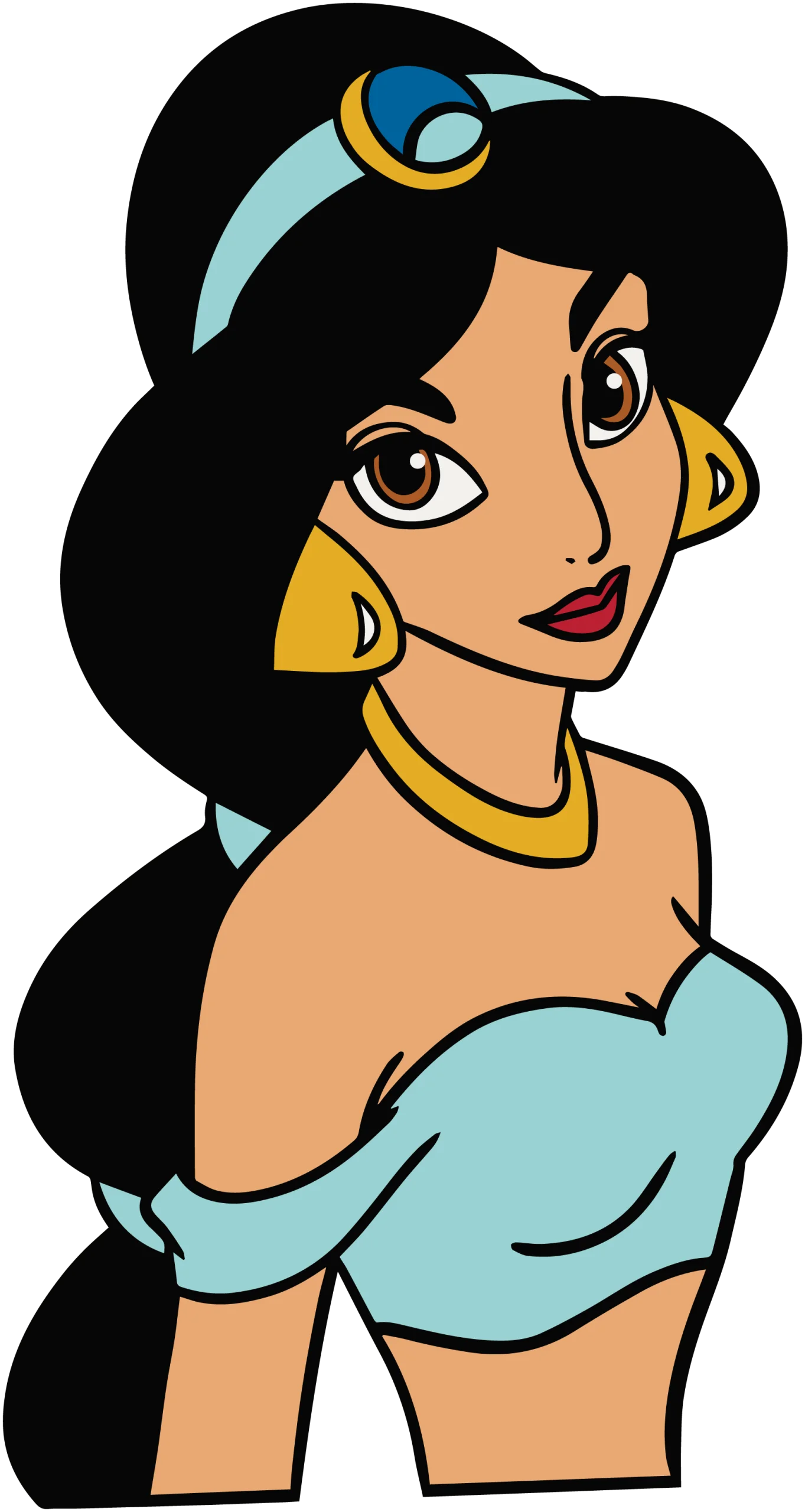 Arabian Princess Cartoon Character Stylized Elegant Clipart Illustration
