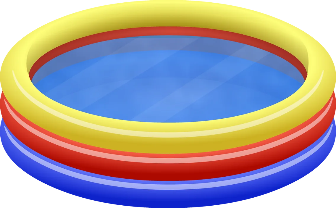 Colorful Inflatable Kiddie Swimming Pool Clipart Design for Summer Fun