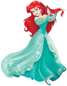 Enchanting Aqua-Teal Disney Princess Mermaid Clipart Illustration