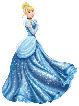 Enchanting Blue Ballgown Princess Clipart - Magical Fairy Tale Illustration