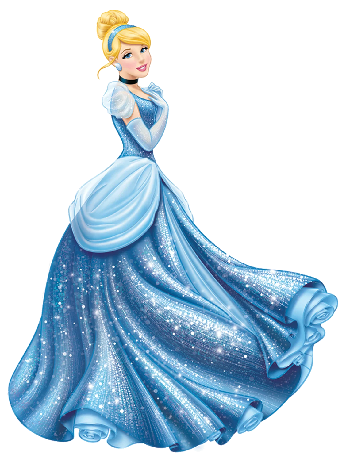 Enchanting Blue Ballgown Princess Clipart - Magical Fairy Tale Illustration